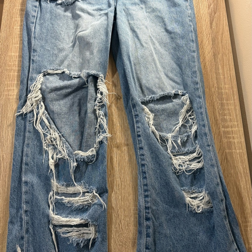 Boutique Distressed Blue Jeans